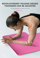 TPE Pliant Yoga Voyage Pilates Mat Pliable Facile à Transporter en Classe BeachPark Résistant à la Déchirure Voyage Pique-Nique, Exercice, Yoga