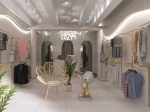 Modern Bespoke Baby Clothing Store Interior Design Service Shopping Mall Kids Wear Shopfitting and Display Racks - Product Image 5