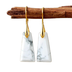 Women's New Natural Crystal Stone Geometric Figure Drop Earrings <strong>Stainless</strong> <strong>Steel</strong> <strong>Jewelry</strong> - Product Image 3