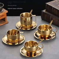Tasse à café en acier inoxydable à double paroi incassable de qualité alimentaire avec poignée pour boissons chaudes et froides, fournitures de bureau et domestiques