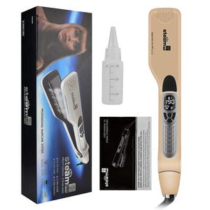 <strong>Professional</strong> Fast Steamer <strong>Flat</strong> <strong>Iron</strong> Black Titanium Tourmaline Coating Steam <strong>Hair</strong> <strong>Straightener</strong>