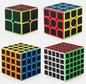 Cubo Mágico de Fibra de Carbono 2x2 3x3 <span class=keywords><strong>4x4</strong></span> 5x5, Juego de <span class=keywords><strong>Cubos</strong></span> Mágicos de Plástico, Cubo de Velocidad de Fibra de Carbono para Juguetes Educativos - Product Image 1