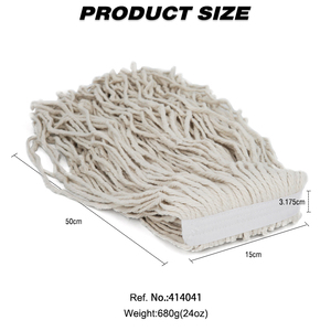Tête de vadrouille en coton à bandes coupantes de 24oz pour le remplacement de la brosse commerciale pour le nettoyage général et des sols - Product Image 2