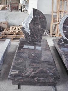 現代山西黒御影石天使モニュメント、手彫りの翼のある像付き - Product Image 4