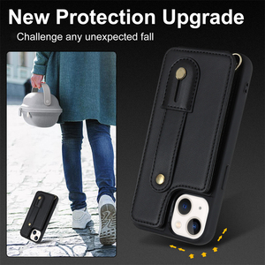 Nhà máy tùy chỉnh PU da điện thoại bìa với khe cắm dây đeo cổ tay Crossbody Wallet trường hợp đối với iPhone 11 để iPhone 17 Series - Product Image 3