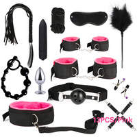 Niusida Sex-Produkte erotische Spielzeuge für Erwachsene BDSM Sex-Bondage-Set Handschellen Nippelklammern Maulwelle Peitsche Seil Sex-Spielzeug für Paare