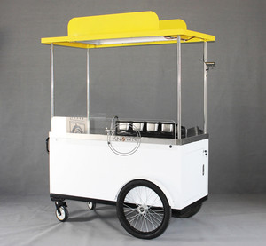 Carrito <span class=keywords><strong>de</strong></span> Comida Móvil <span class=keywords><strong>de</strong></span> 3 Ruedas <span class=keywords><strong>para</strong></span> BBQ, Hot Dogs, <span class=keywords><strong>Bicicleta</strong></span> con Parrilla, Triciclo, Carrito <span class=keywords><strong>de</strong></span> Venta Ambulante con Refrigerador - Product Image 2