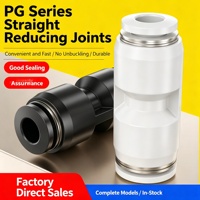Raccord de tube en PU, connecteur rapide pneumatique noir en plastique, raccord de réduction pour tuyau, connecteur de tube pour tuyau d'air, fabrication PG