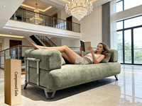 Canapé moderne en sherpa compressé, pliable, en boîte sous vide, avec texture bulle, éponge modulaire, rembourrage arrondi, sans danger pour les enfants, pour l'école