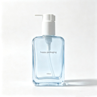 Flacon en verre plat mat de luxe 100ml-200ml avec impression sérigraphiée pour huile corporelle, lotion, démaquillant et produits de soin