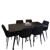 Table à manger en ardoise noire minimaliste italienne, pour usage domestique, luxe léger, moderne, simple, rectangulaire, ensemble de table et chaises démontables