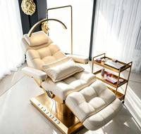 Table de massage électrique chauffante de luxe pour spa et salon de beauté, fauteuil médical de podologie, lit de soin esthétique pour esthéticienne, visage et cils
