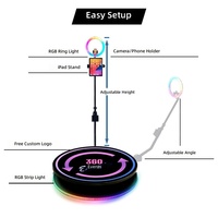 Plateforme de photographie rotative à 360 degrés en métal et verre, modèle Abyss, directement de l'usine
