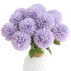 Bouquet de fleurs artificielles pour cimetière, chrysanthèmes Kiku de 35 cm, pour arrangements funéraires et commémoratifs, vente en gros - Product Image 3