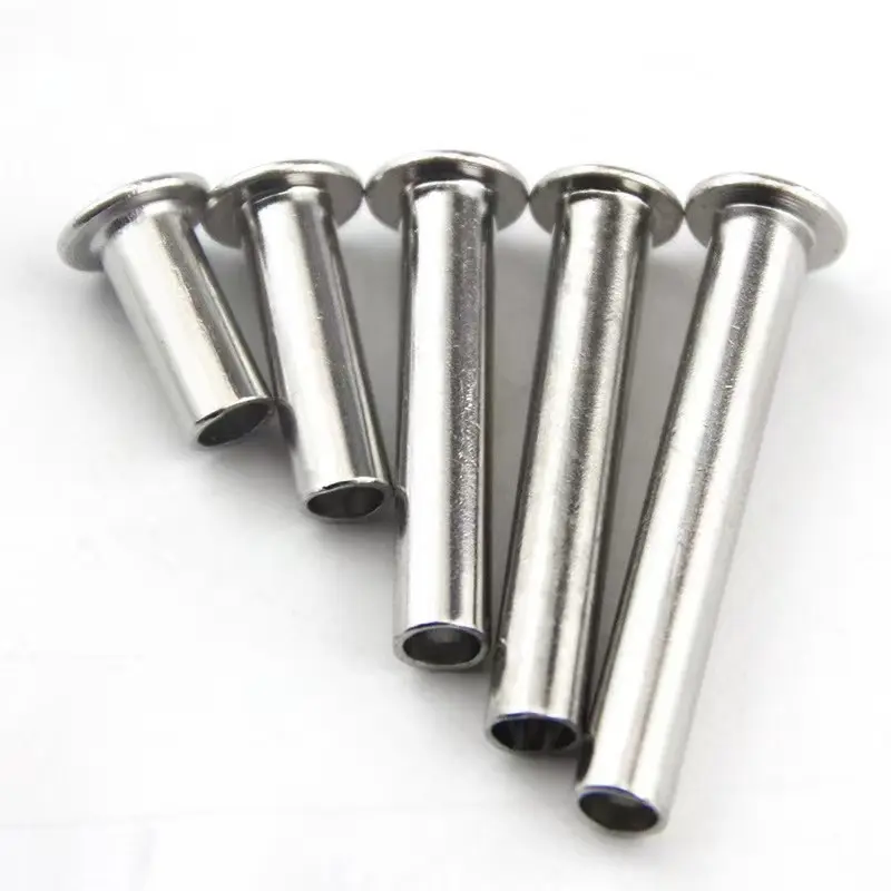 Galvanized round head semi-hollow rivets flat round head hollow nails carbon steel fastening rivets iron rivets 2.5/3/4/5/6