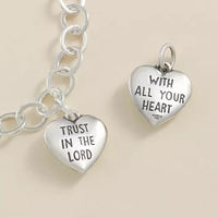 Colgante de Plata de Ley S925 con Versículo Bíblico de Doble Cara, Amuleto de Corazón con la Frase 'Confía en el Señor', Joyería Religiosa Cristiana