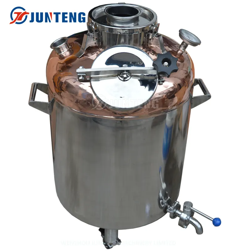 Alcohol Still Professional Design Food Grade Still Boiler With Red Copper Top 100l Pot Still Distillation Components