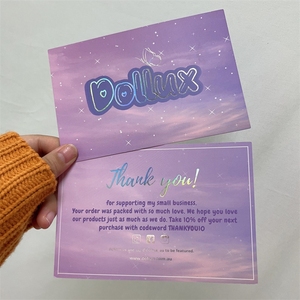 Cartes de remerciement personnalisées en offset, cartes de visite de luxe en gros avec dorure, invitations de mariage et de fête, cartes en papier couché avec logo personnalisé - Product Image 3