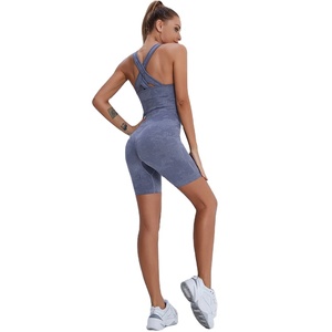 Body sans couture Tie Dye pour femme Fitness Yoga Camo Jumpsuit Rompers Combishorts Print Wholesaler Tights One Piece - Product Image 6