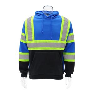 JESSUBOND haute visibilité ANSI réfléchissant sécurité au travail à manches longues à capuche couleur bloquée <span class=keywords><strong>veste</strong></span> vêtements de sécurité réfléchissants - Product Image 2