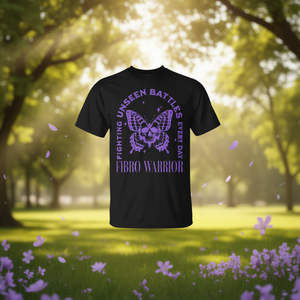 T-shirt violet papillon Fibro Warrior Awareness, t-shirt de soutien pour la fibromyalgie - Product Image 3