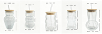 Gobelet en verre côtelé personnalisable grande capacité avec couvercle en bambou et paille, idéal pour café glacé, milkshakes et cocktails