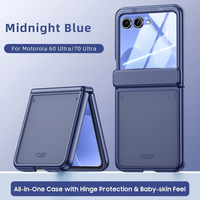 Étui de téléphone en PC transparent électroplaqué, avec charnière rigide, magnétique, antichoc, design luxueux, protection d'écran pour Motorola Razr 60