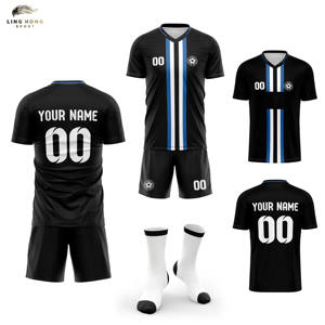 Maillots et shorts de football personnalisés unisexes, ensembles d'été respirants et à séchage rapide en polyester, uniformes de football - Product Image 1