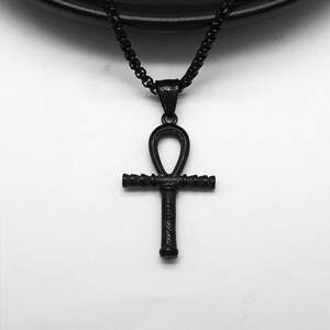 Collar con colgante vintage de acero inoxidable 316L, chapado en oro PVD de 14K/18K, joyería fina para hombre, collar de moda con cruz Ankh para hombre - Product Image 6