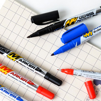 Vente chaude à base d'huile noir Double têtes stylo marqueur étanche Permanent marqueur de tissu pour les étudiants écrivant