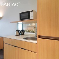 Vente en gros Mini Kitchenette Évier Robinet Charnière Tiroir Panier Acrylique Panneau de Porte pour Hôtel Cuisine Appartement Cabinet Projet