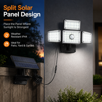 Lampe murale solaire LED à 4 têtes pour extérieur, éclairage de jardin et garage avec télécommande, projecteur de sécurité - Vente en gros usine