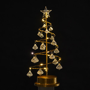 Lumière de Noël en fer forgé et cristal LED, design pentagramme, décoration de chambre à coucher, base d'ampoule E14, lampe de chevet - Product Image 4