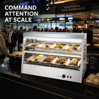 Vitrine chauffante commerciale à double couche 220V 1.4kW pour boulangerie, restaurant, buffet et traiteur