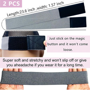 แถบวิกยางยืด2ชิ้นปรับได้สำหรับขอบด้านหน้าไม่ลื่นพร้อมที่จับวิกผมใช้งานกลางแจ้งทุกวันแบบสบายๆ - Product Image 4