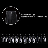 Gelsky plus de 100 Styles Xxxl pointes d'ongles pas de courbe C pointes d'ongles en forme de cercueil souples pointe d'ongles français