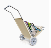 Chaise de plage pliable minimaliste moderne avec roulettes et dossier pare-soleil, avec rangement intégré