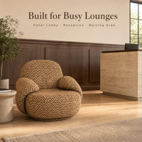 Fauteuil d'appoint en tissu Chevron marron camel, fauteuil lounge rembourré avec accoudoirs rembourrés, siège confortable pour salon à domicile