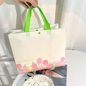 Wholesale Curved Corners Tote Shopping Eco Tote Bag Non Woven Custom Bags Non Woven Bag