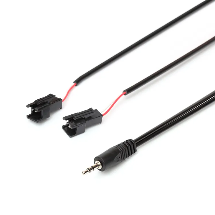 Vendita calda da 2 a 1 jack 3 poli audio aux 3.5mm connettore femmina connettore terminale SM cavo aux SM cavi leadwire