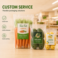 Kantong Kemasan Buah dan Sayur Food Grade BOPP Anti Embun dengan Logo Custom, Perekat Sendiri, dan Lubang Ventilasi