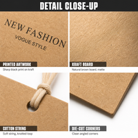 Étiquette volante en kraft imprimée avec cordon, forme pointue, pour vêtements, marque de prêt-à-porter, magasin de détail, impression de logo personnalisée en gros