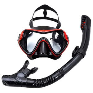 Set Masker selam silikon bingkai besar dewasa, set masker selam Scuba profesional masker selam Scuba Snorkeling