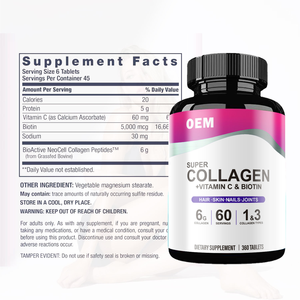 OEM/ODM Label pribadi kolagen <span class=keywords><strong>Vitamin</strong></span> tablet suplemen diet antioksidan 360 hitungan Revitalisasi kulit kuku rambut - Product Image 2