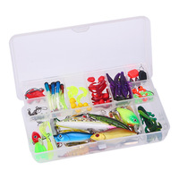 KEWOTE-Kit combiné de 105 leurres souples en silicone, appâts durs en métal, accessoires de pêche, ensemble d'accessoires