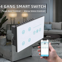 Interruptor Inteligente Zigbee de Alta Gama, 220V 10A, 2 Vías, 4 Interruptores, Perilla de Atenuación, Interruptor de Pared para Automatización del Hogar y Hoteles
