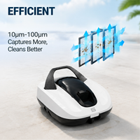 Nettoyeur de piscine robotisé professionnel, système de filtration réglable 10-100μm, machine de nettoyage automatique de piscine sans fil