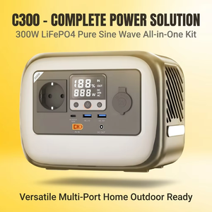 Station d'alimentation portable tout-en-un 300W, générateur solaire à onde sinusoïdale pure, kit complet pour la maison et l'extérieur - Product Image 5