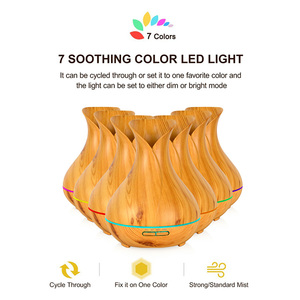 Chất lượng cao 400ml woodgrain hương liệu tinh dầu khuếch tán Atomizer tạo độ ẩm - Product Image 5