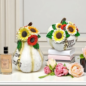 Nuevos Adornos de Resina para el Festival de la Cosecha, Decoración de Girasol y Calabaza, Conjunto de Arreglos para Hogar, Jardín y Exteriores - Product Image 2